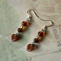 brown leaf earrings