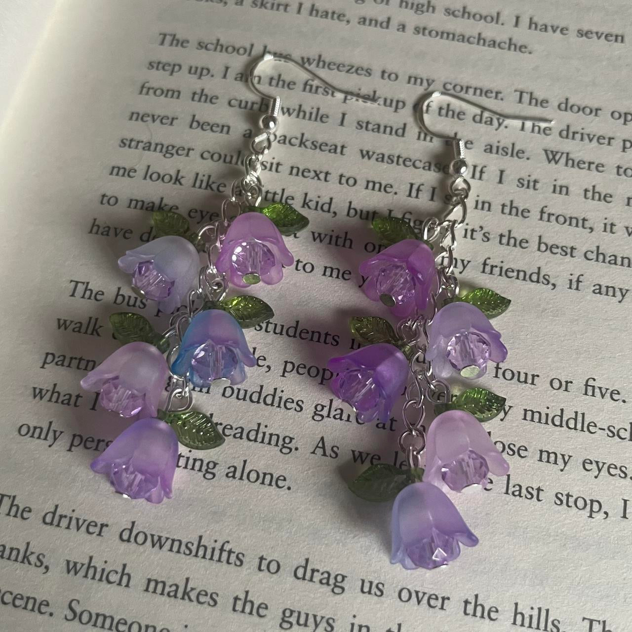 floral purple jewellery set