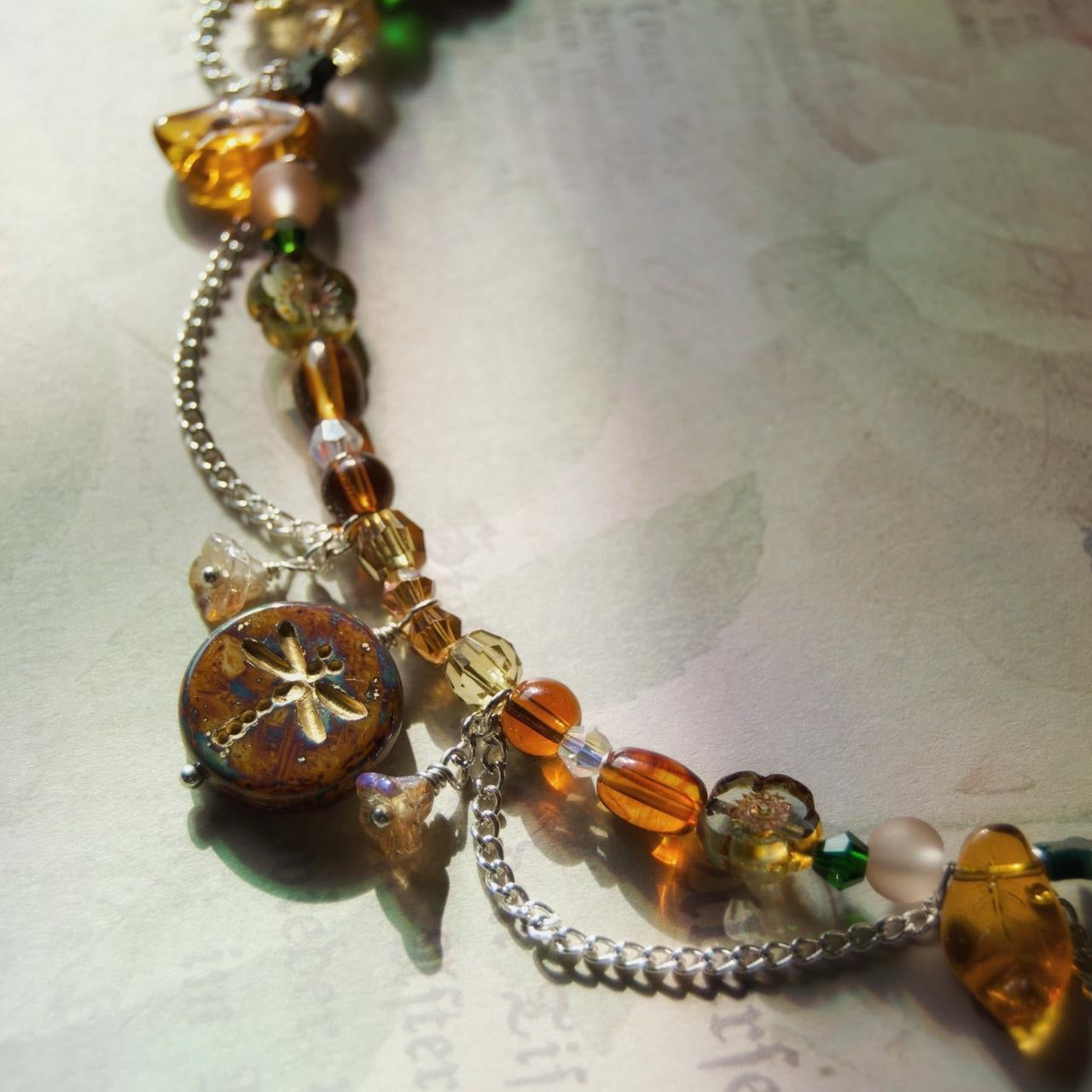 brown dragonfly necklace