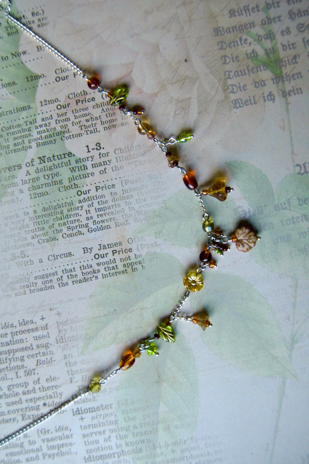 brown leaf necklace