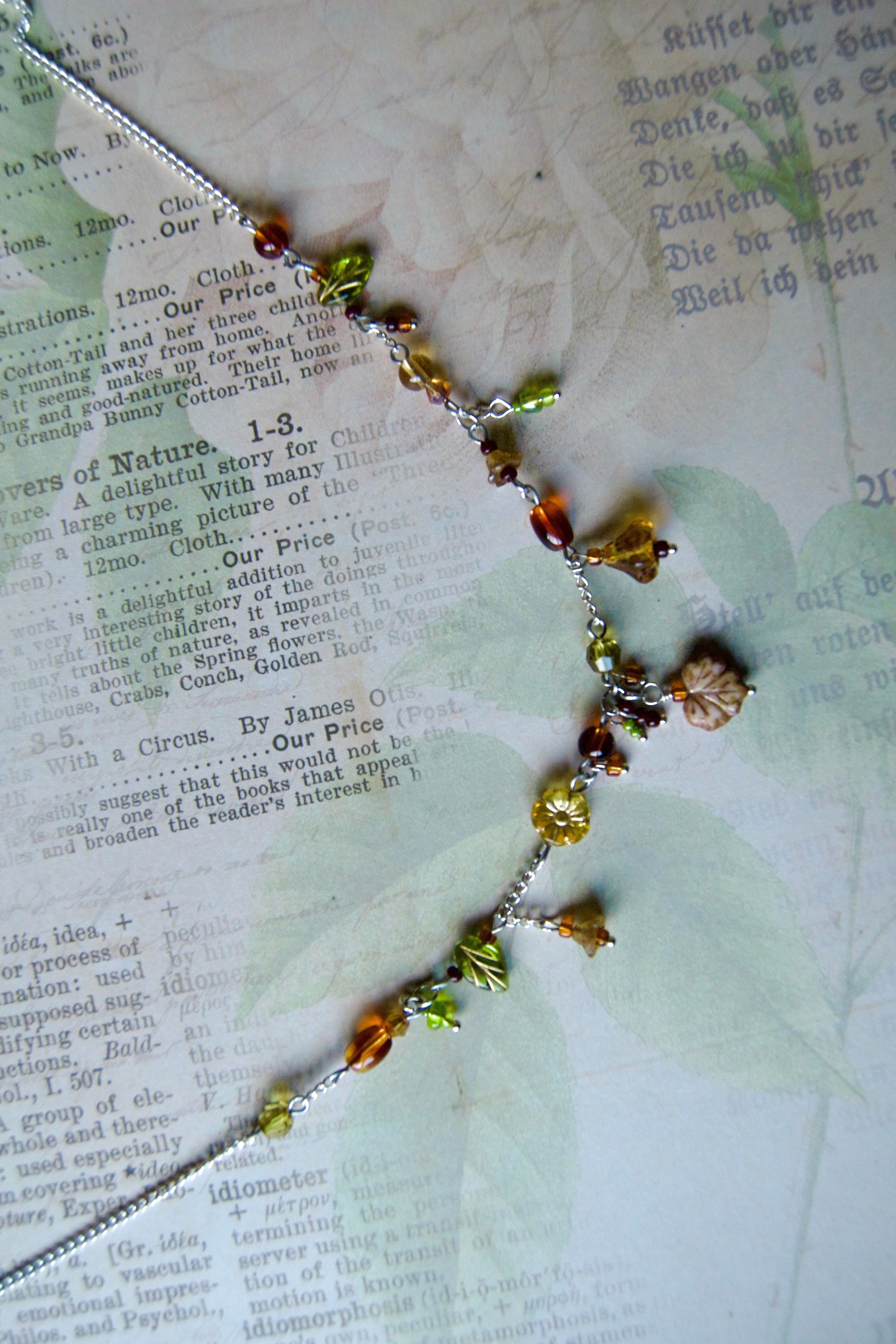 brown leaf necklace