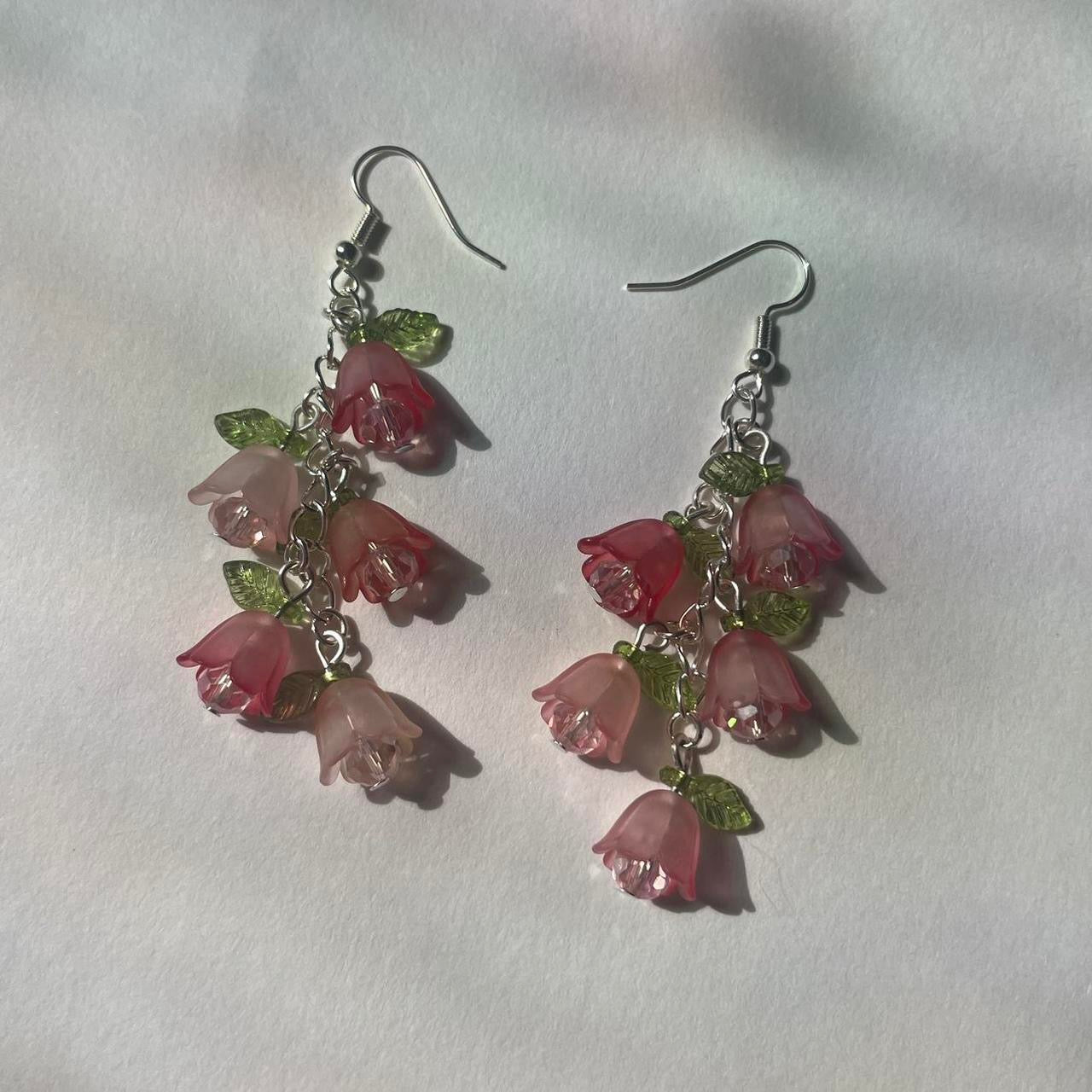 floral pink jewellery set
