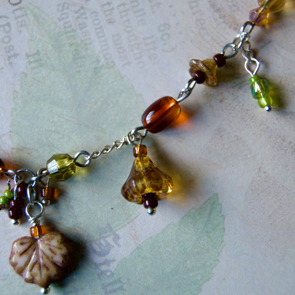 brown leaf necklace