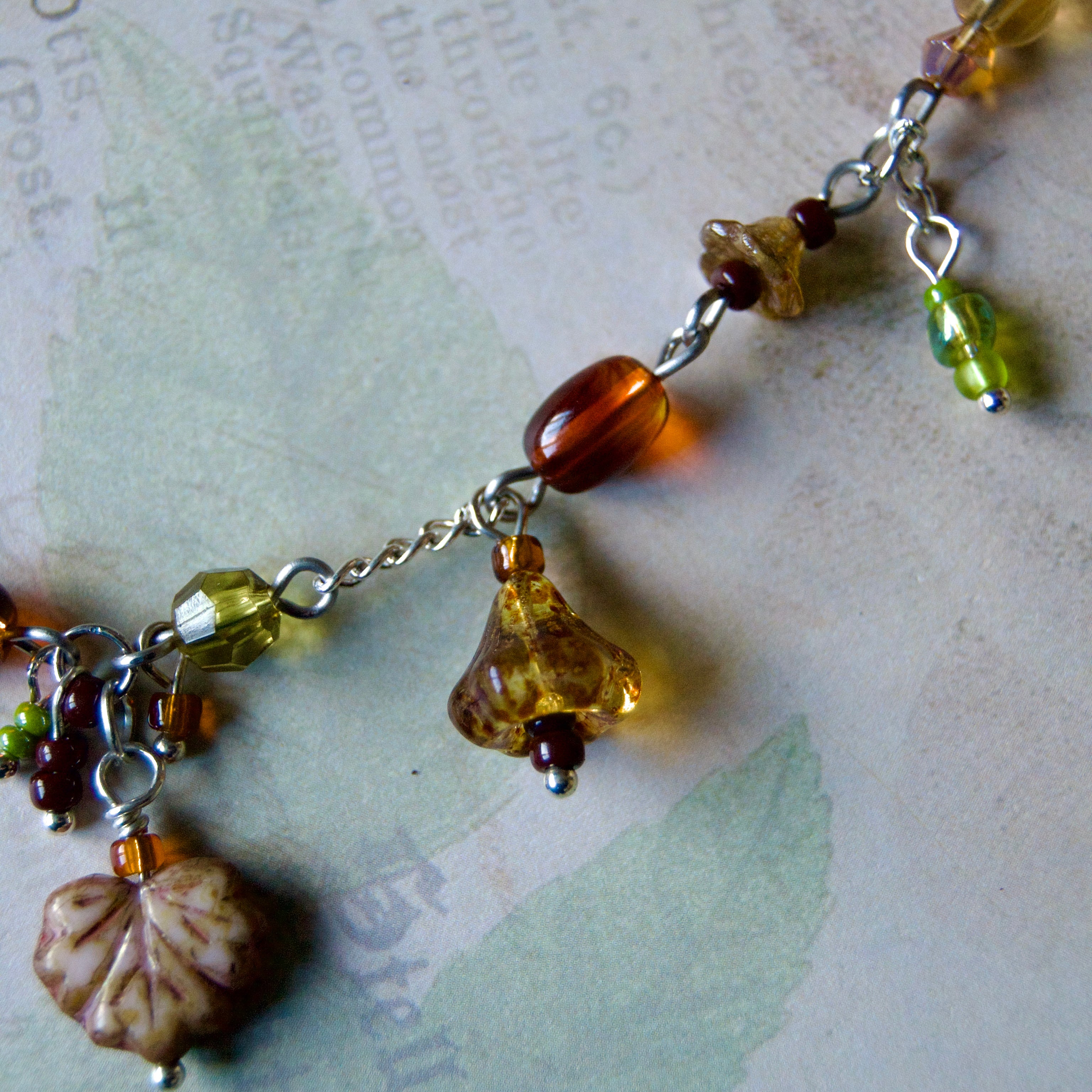 brown leaf necklace