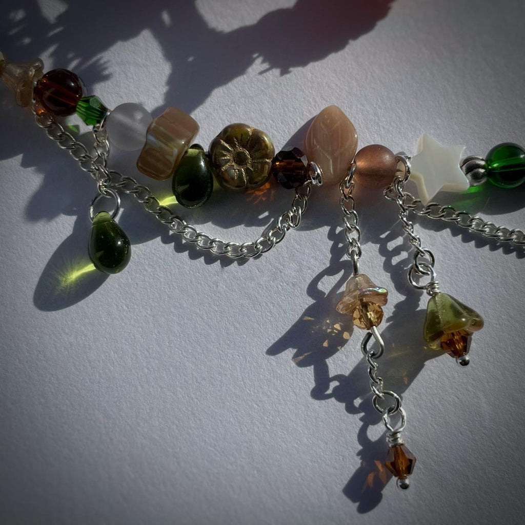green and brown dragonfly necklace