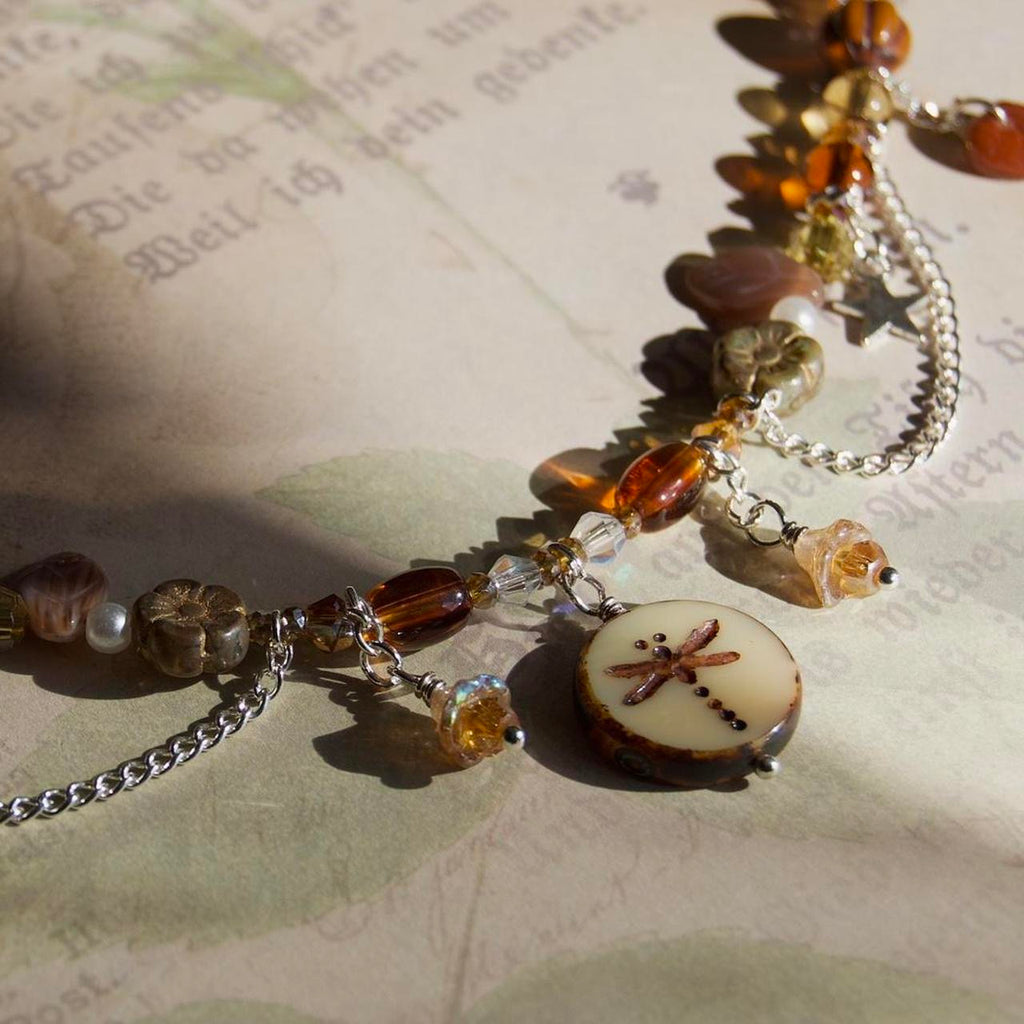 dragonfly forest necklace