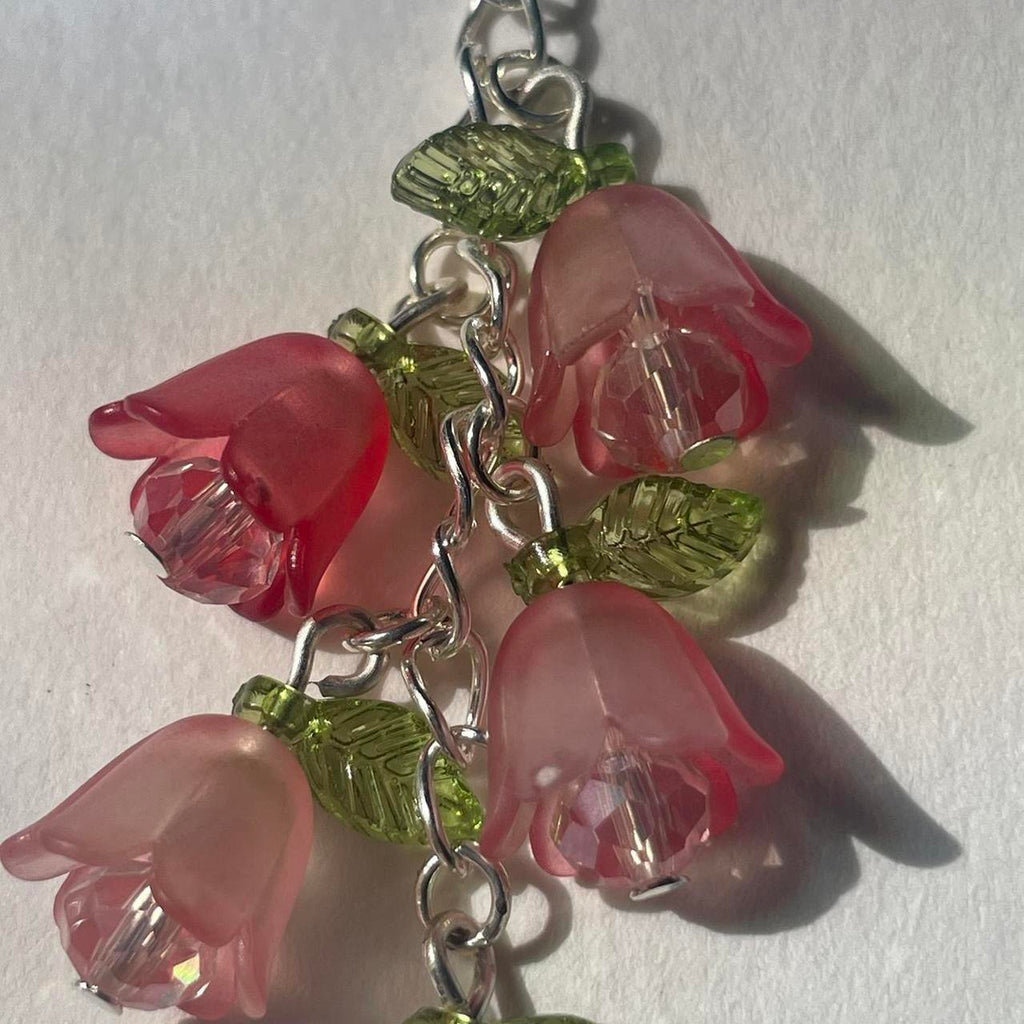 floral pink jewellery set