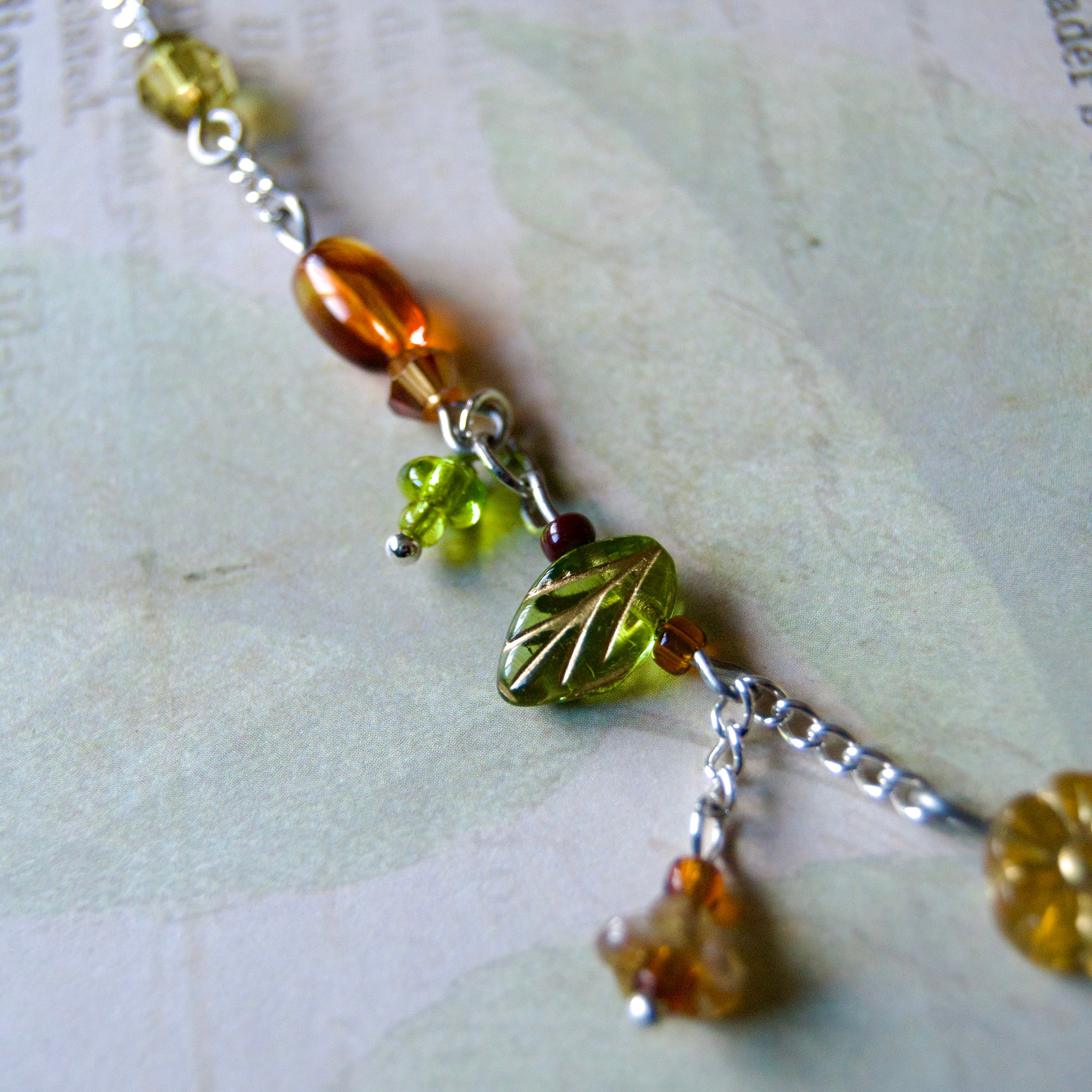brown leaf necklace