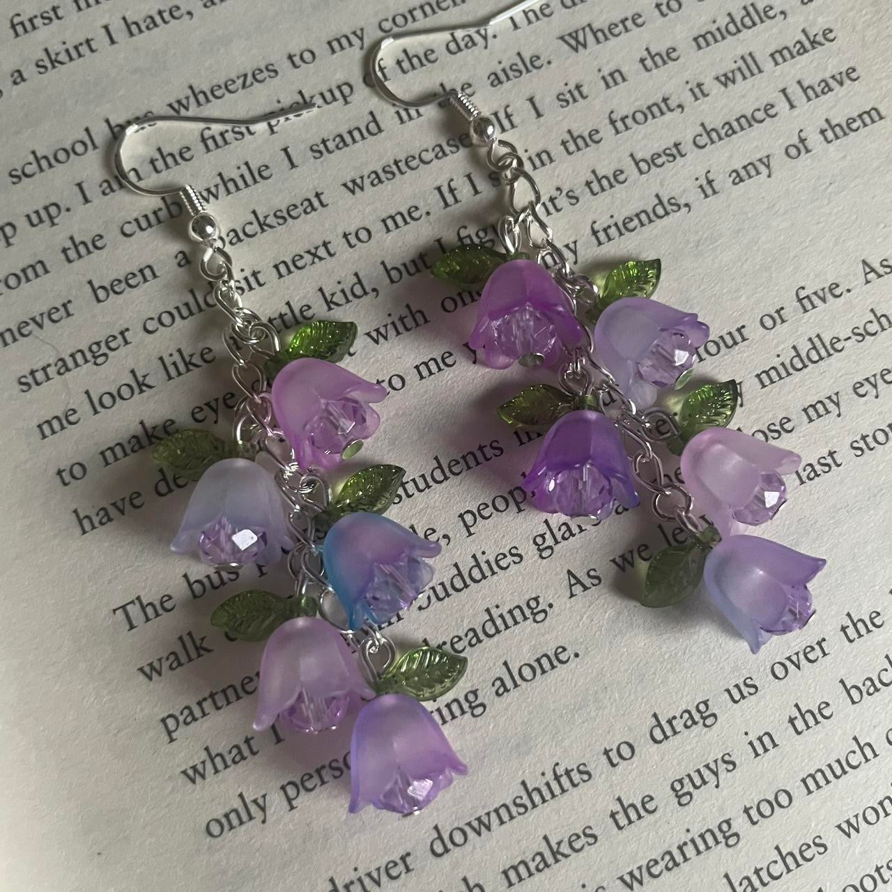 floral purple jewellery set