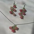 floral pink jewellery set