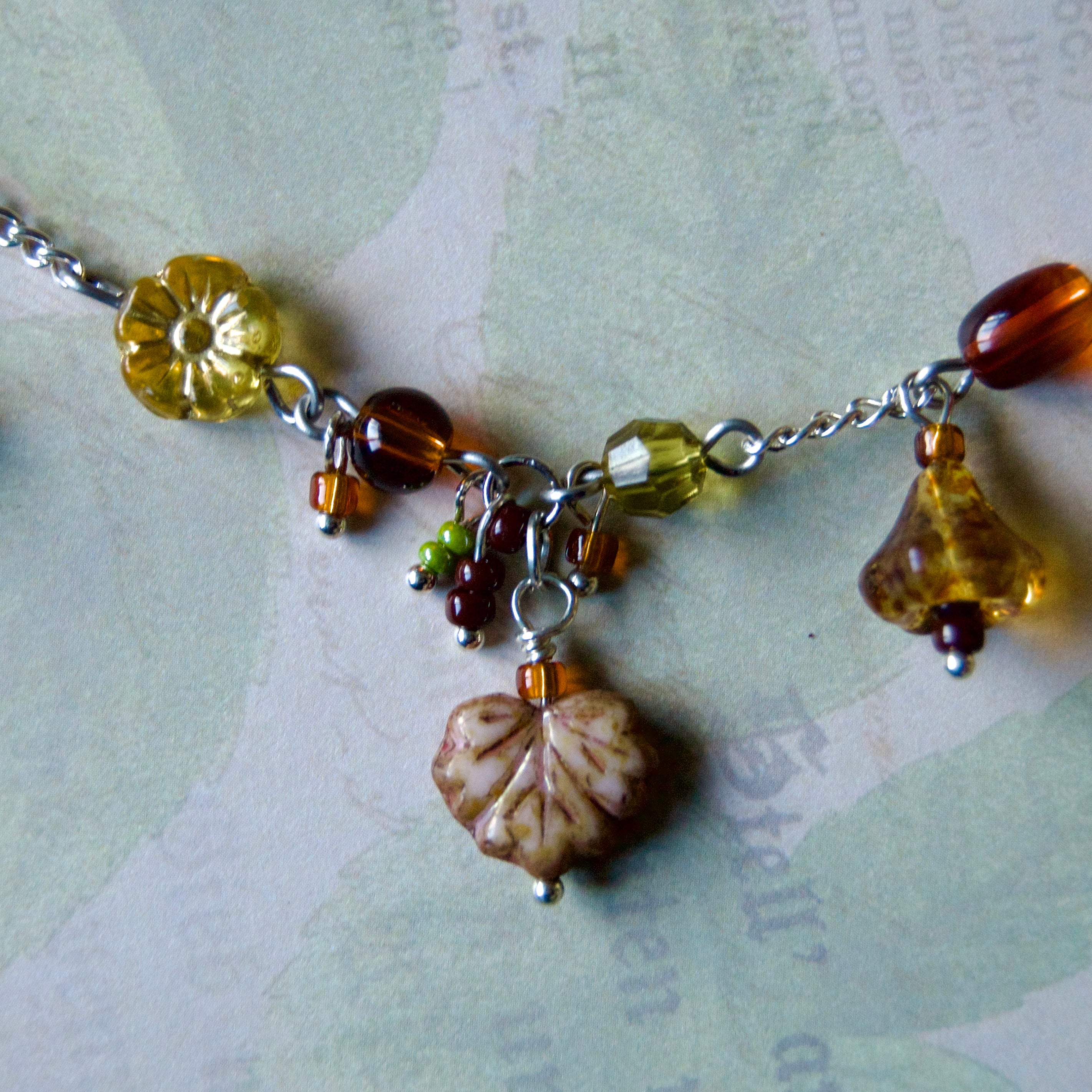 brown leaf necklace