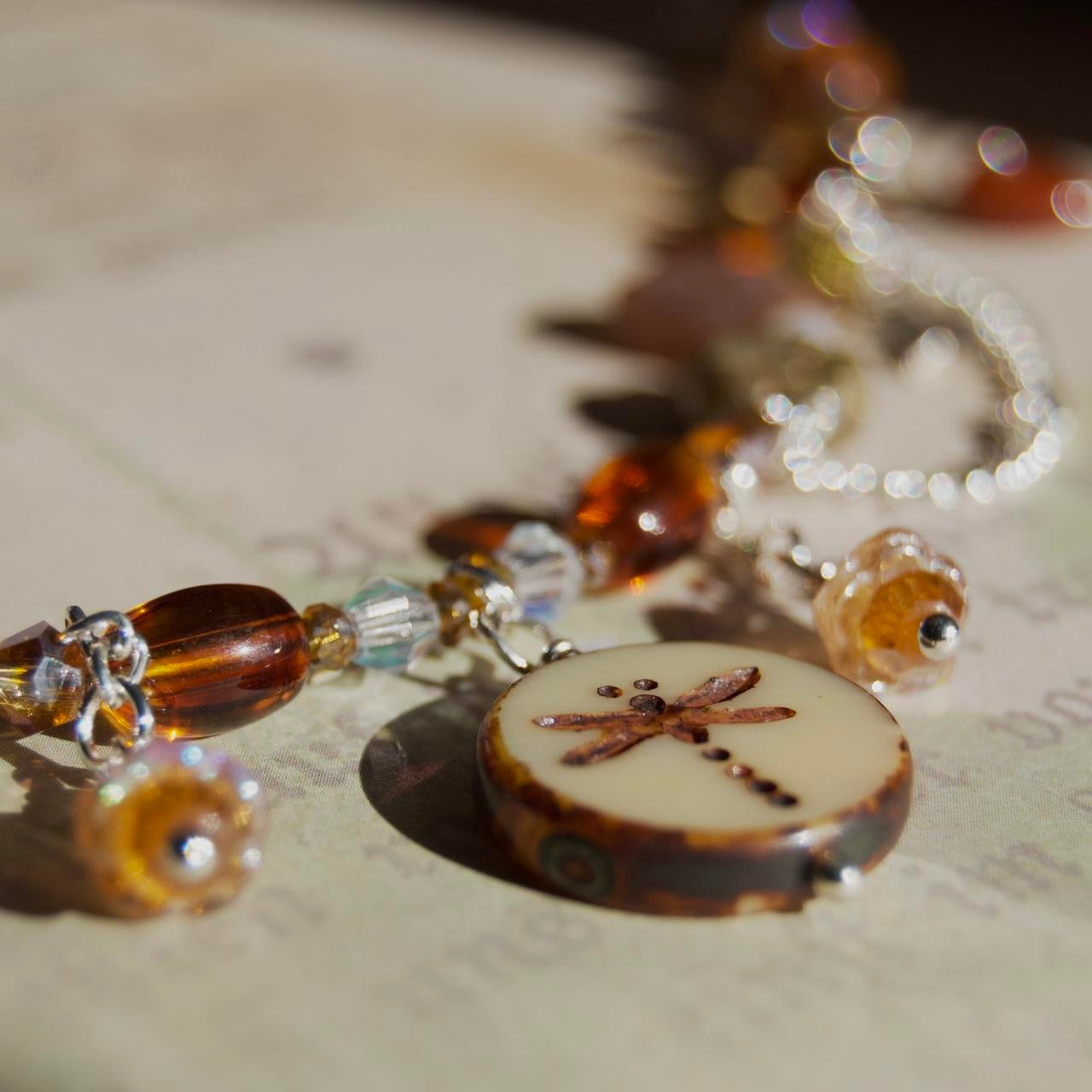 dragonfly forest necklace