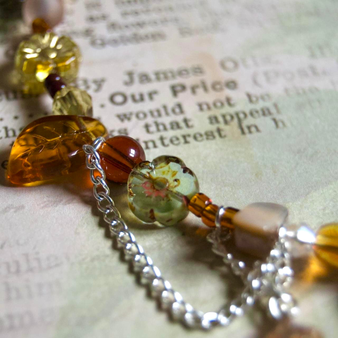 autumn forest dragonfly necklace