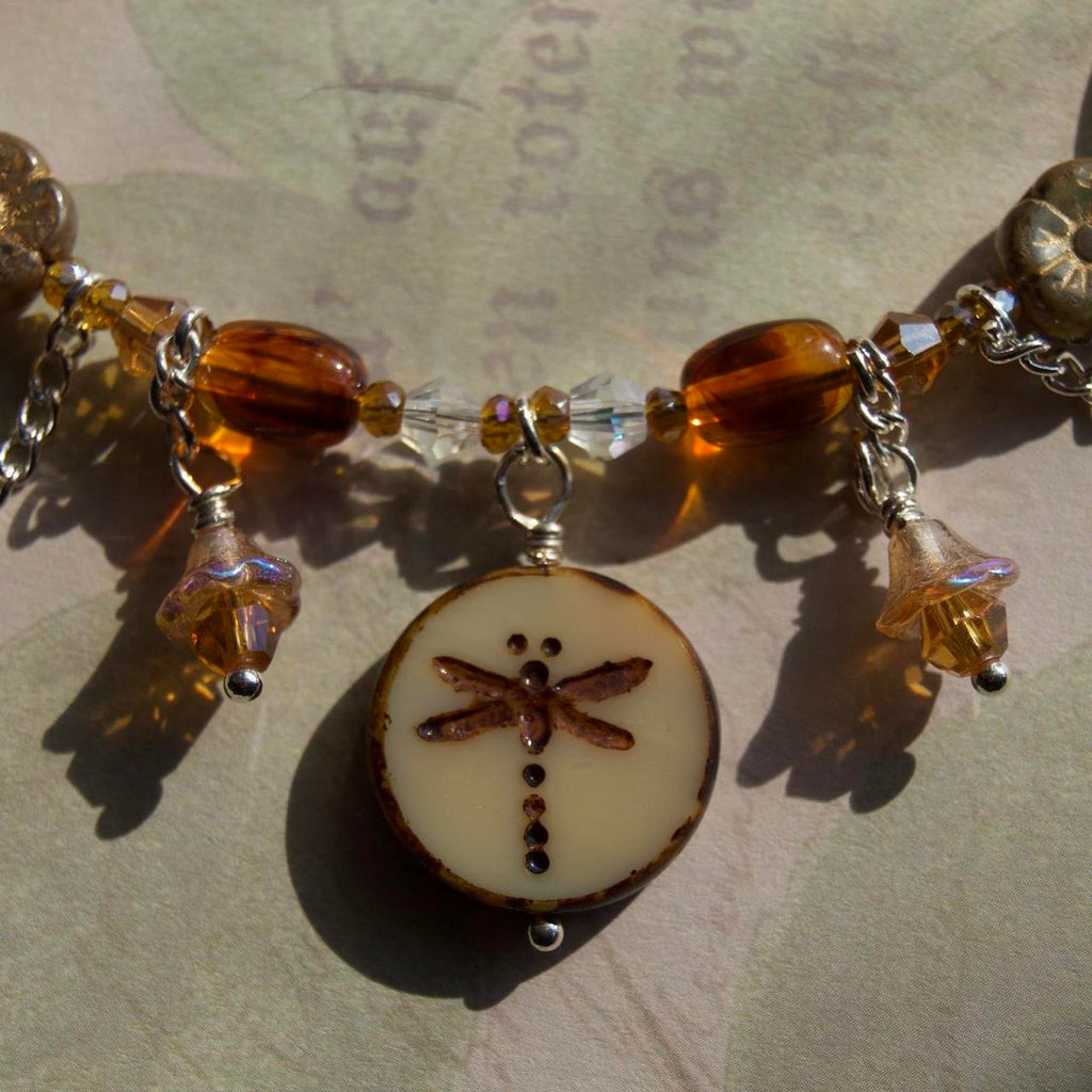 dragonfly forest necklace