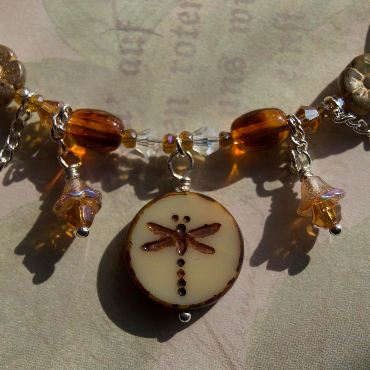 dragonfly forest necklace