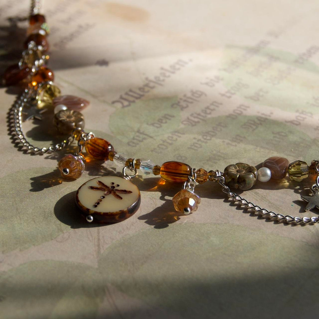 dragonfly forest necklace