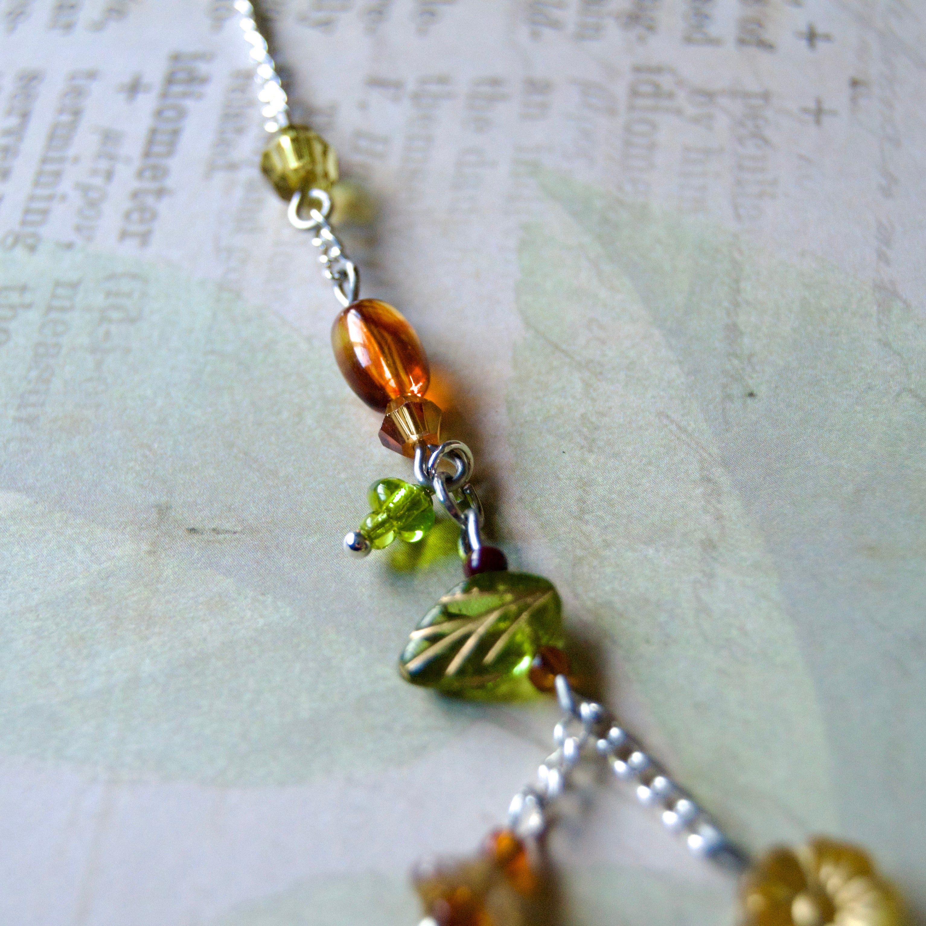 brown leaf necklace