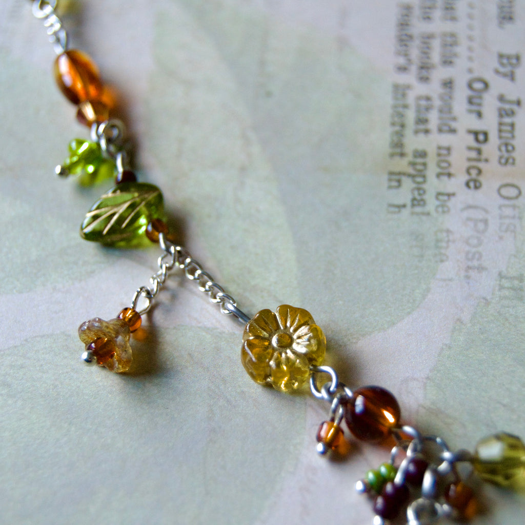 brown leaf necklace