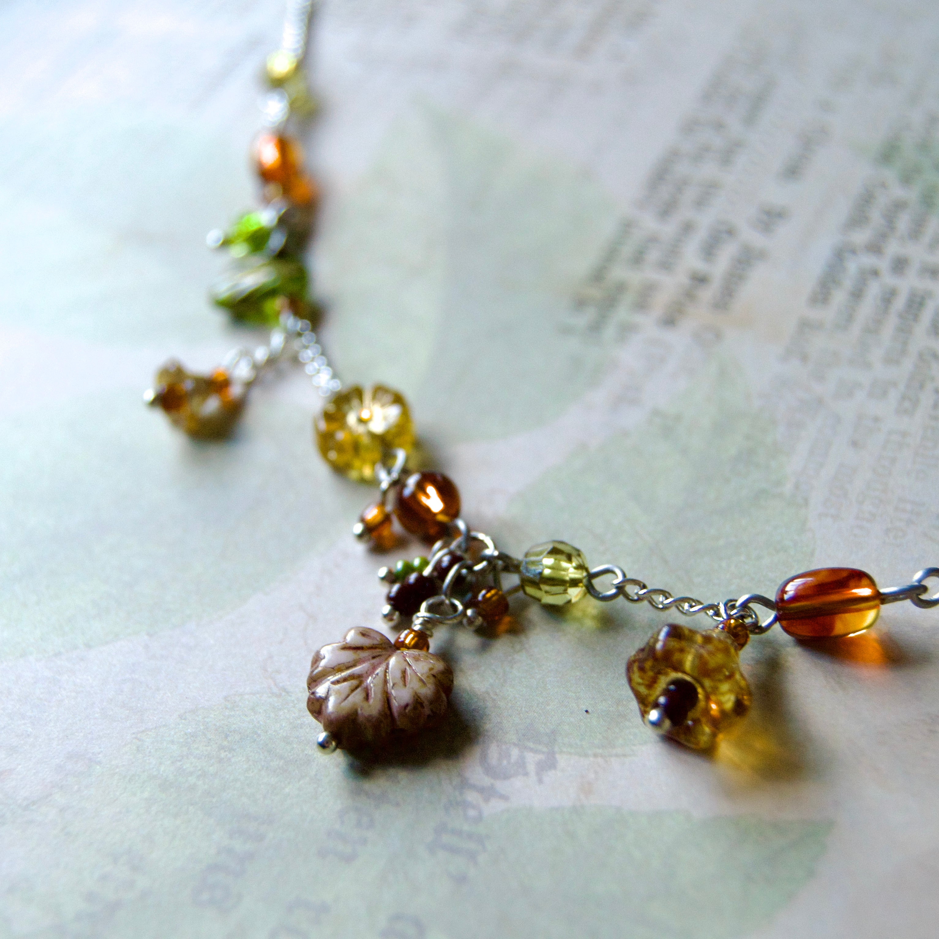 brown leaf necklace