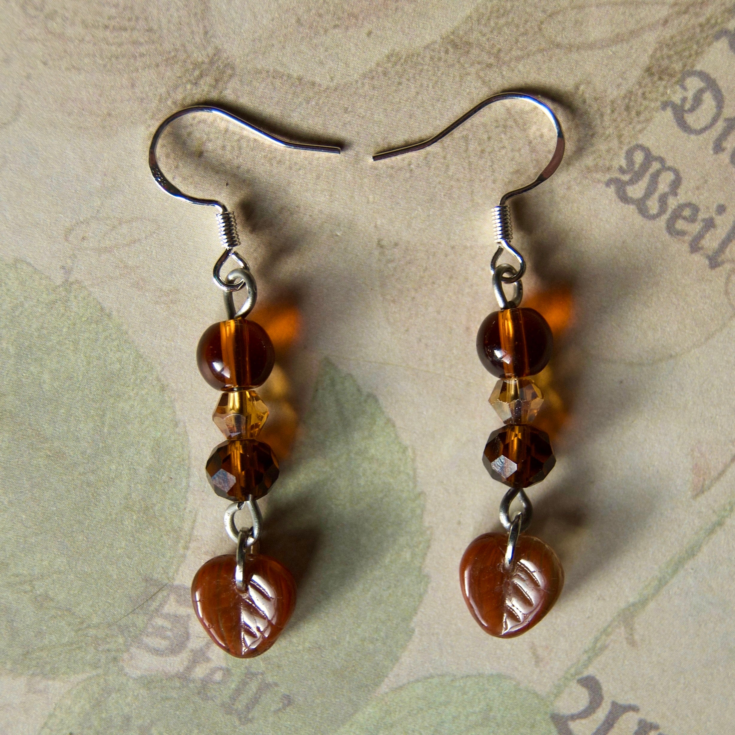 brown leaf earrings