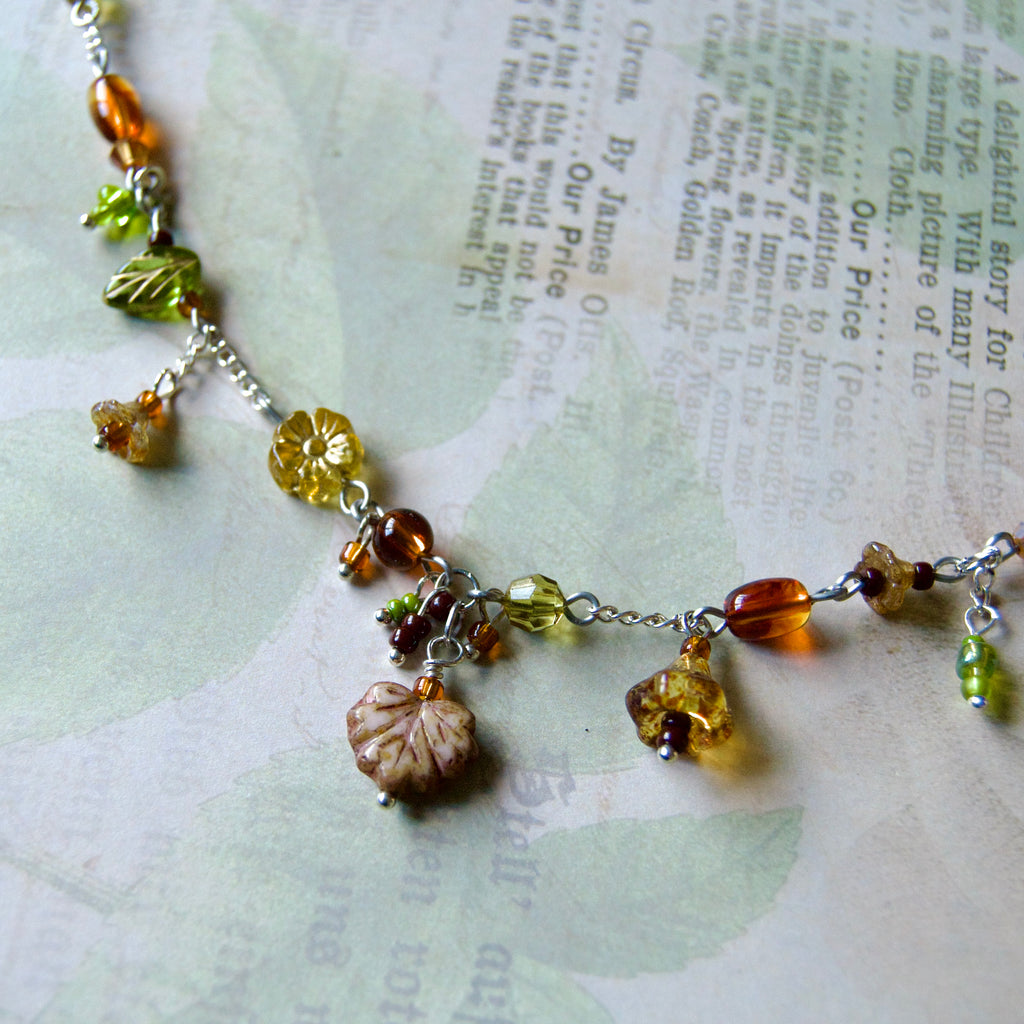 brown leaf necklace