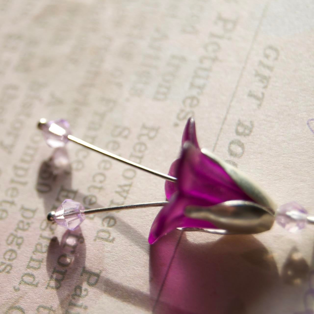 purple bell flower earrings